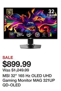 Newegg MSI 32 165 Hz OLED UHD Gaming Monitor MAG 321UP QD-OLED offer
