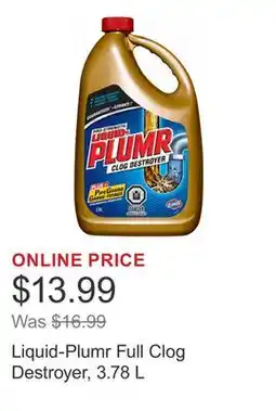 Costco Liquid-Plumr Full Clog Destroyer, 3.78 L offer