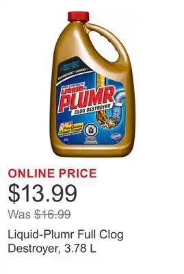 Costco Liquid-Plumr Full Clog Destroyer, 3.78 L offer
