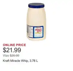 Costco Kraft Miracle Whip, 3.78 L offer