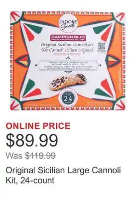 Costco Original Sicilian Large Cannoli Kit, 24-count offer