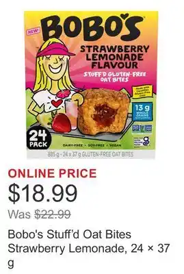 Costco Bobo's Stuff'd Oat Bites Strawberry Lemonade, 24 × 37 g offer