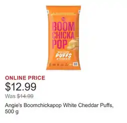 Costco Angie's Boomchickapop White Cheddar Puffs, 500 g offer