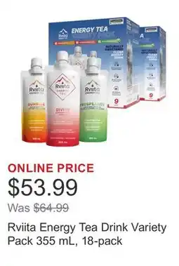 Costco Rviita Energy Tea Drink Variety Pack 355 mL, 18-pack offer