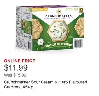 Costco Crunchmaster Sour Cream & Herb Flavoured Crackers, 454 g offer