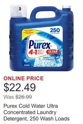 Costco Purex Cold Water Ultra Concentrated Laundry Detergent, 250 Wash Loads offer