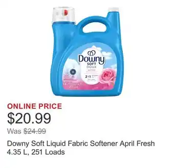 Costco Downy Soft Liquid Fabric Softener April Fresh 4.35 L, 251 Loads offer