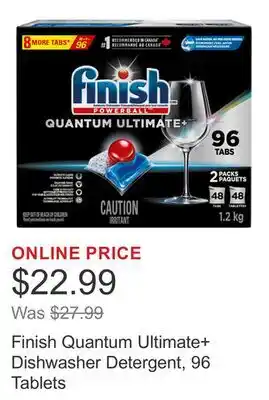 Costco Finish Quantum Ultimate+ Dishwasher Detergent, 96 Tablets offer