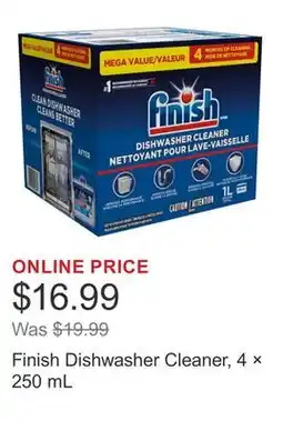 Costco Finish Dishwasher Cleaner, 4 × 250 mL offer