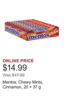 Costco Mentos, Chewy Mints, Cinnamon, 20 × 37 g offer