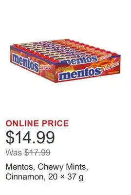 Costco Mentos, Chewy Mints, Cinnamon, 20 × 37 g offer