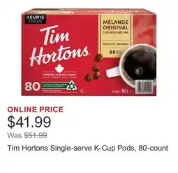 Costco Tim Hortons Single-serve K-Cup Pods, 80-count offer
