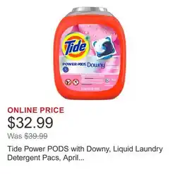 Costco Tide Power PODS with Downy, Liquid Laundry Detergent Pacs, April Fresh, 79-count offer