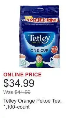 Costco Tetley Orange Pekoe Tea, 1,100-count offer