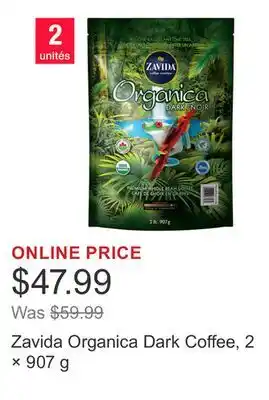 Costco Zavida Organica Dark Coffee, 2 × 907 g offer