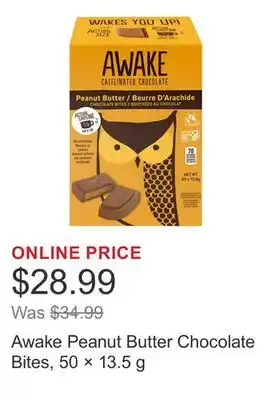 Costco Awake Peanut Butter Chocolate Bites, 50 × 13.5 g offer