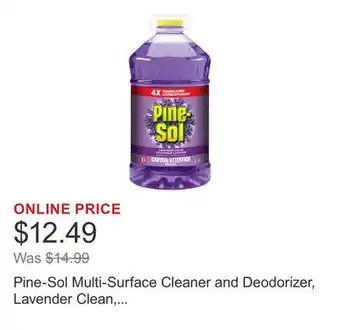 Costco Pine-Sol Multi-Surface Cleaner and Deodorizer, Lavender Clean, Splash-less Formula, 5.18 L offer