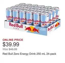 Costco Red Bull Zero Energy Drink 250 mL 24-pack offer