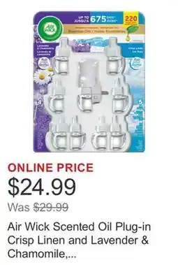 Costco Air Wick Scented Oil Plug-in Crisp Linen and Lavender & Chamomile, 1 Warmer & 9 Refills offer
