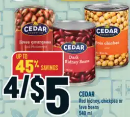 Marché Adonis CEDAR Red kidney, chickpea or fava beans offer