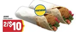 Marché Adonis ADONIS FALAFEL SANDWICH offer