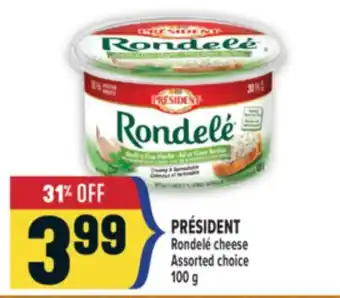 Marché Adonis PRÉSIDENT Rondelé cheese offer