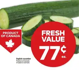 Giant Tiger English cucumber offer