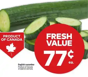 Giant Tiger English cucumber offer