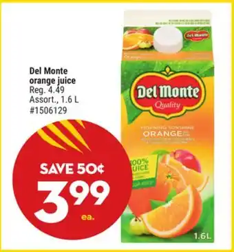 Giant Tiger Del Monte orange juice offer