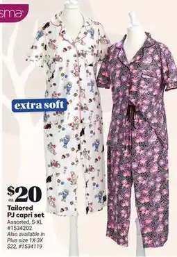 Giant Tiger Tailored PJ capri set offer
