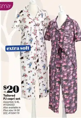 Giant Tiger Tailored PJ capri set offer