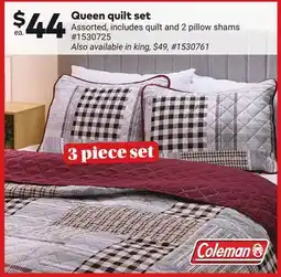 Giant Tiger Queen quilt set offer