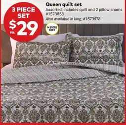 Giant Tiger Queen quilt set offer