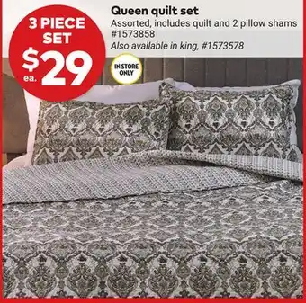 Giant Tiger Queen quilt set offer