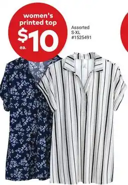 Giant Tiger women's printed top offer
