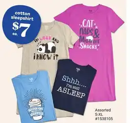 Giant Tiger cotton sleepshirt offer
