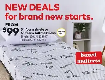 Giant Tiger 5 foam single or 6 foam full mattress offer