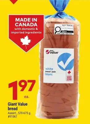 Giant Tiger Giant Value bread offer
