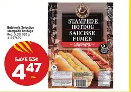 Giant Tiger Butcher's Selection stampede hotdogs offer