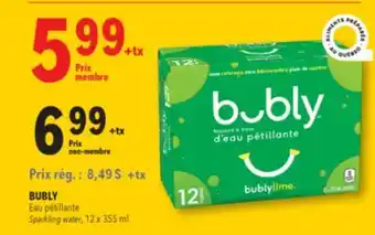 Familiprix BUBLY Sparkling water, 12 x 355 ml offer