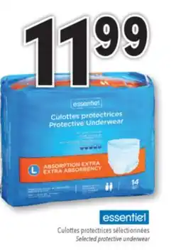 Familiprix ESSENTIEL, Selected protective underwear offer
