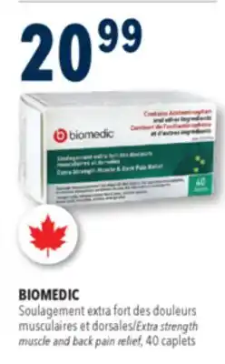 Familiprix BIOMEDIC Extra strength muscle and back pain relief 40 caplets offer