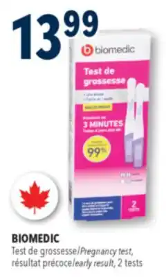 Familiprix BIOMEDIC Pregnancy test early result 2 tests offer