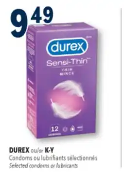 Familiprix DUREX or K-Y Selected condoms or lubricants offer