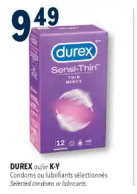 Familiprix DUREX or K-Y Selected condoms or lubricants offer