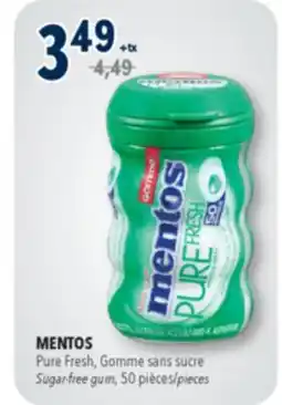 Familiprix MENTOS, Pure Fresh, Sugar-free gum, 50 pièces offer