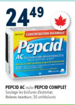 Familiprix PEPCID AC or PEPCID COMPLET Relieves heartburn, 50 units offer