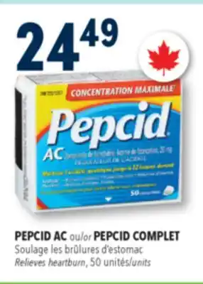 Familiprix PEPCID AC or PEPCID COMPLET Relieves heartburn, 50 units offer
