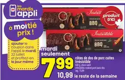Metro CÔTES DE DOS DE PORC CUITES IRRÉSISTIBLE | IRRÉSISTIBLE COOKED PORK BACK RIBS offer