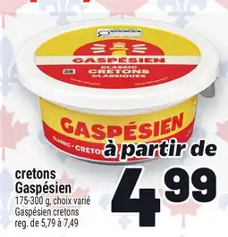Metro CRETONS GASPÉSIEN | GASPÉSIEN CRETONS offer